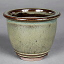 盆栽鉢 山野草鉢 小石原焼緑釉丸鉢 3号 8cm 緑色 グリーン 小品盆栽 ミニ盆栽 山野草 野草に最適