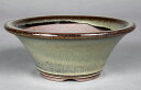 盆栽鉢 山野草鉢 小石原焼緑釉丸鉢 4号 12cm 緑色 グリーン 小品盆栽 ミニ盆栽 山野草 野草に最適