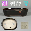 盆栽鉢 加藤里美飴釉木瓜式鉢 植木鉢 瀬戸 寺畑陶園 さとみ 5号 16cm ブラウン 小品盆栽 ミニ盆栽 山野草に最適