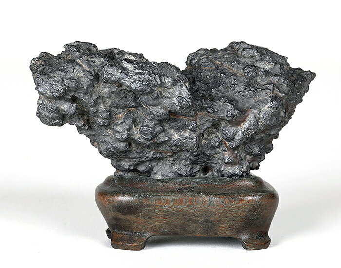 水石 「玄海石」 盆石 天然石 観賞石 岩潟石 すいせき 台座付き 現品限り 【送料無料】