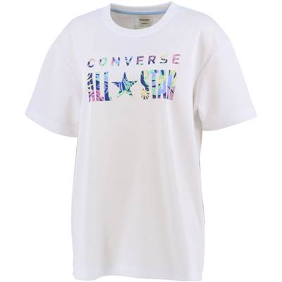 女子！CONVERSE（コンバース） バスケットボール ウィメンズ Tシャツ(ホワイト×ブラック）[CB312352-1100]【バスケットボール】バスケットボールウェア 半袖Tシャツ プラクティス シャツレディース 女性用