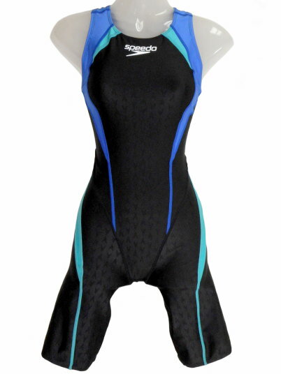 SPEEDO(スピード)レディース競泳水着FINA承認ウイメンズセミオープンバックニースキン（スキューバ×ボンダイブルー）★Lサイズ[SD44H05(SB)]【水泳水着】競泳用水着女性用ハーフスパッツレッグスーツハーフスーツ