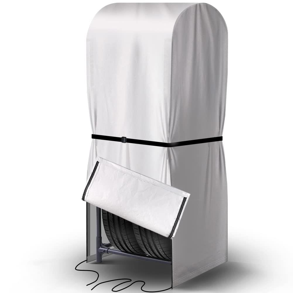 ANBEN タイヤカバー 屋外 車用収納カバー タイヤ 保管 カバー 車用収納カバー 隠しジッパー 厚手 裏起..