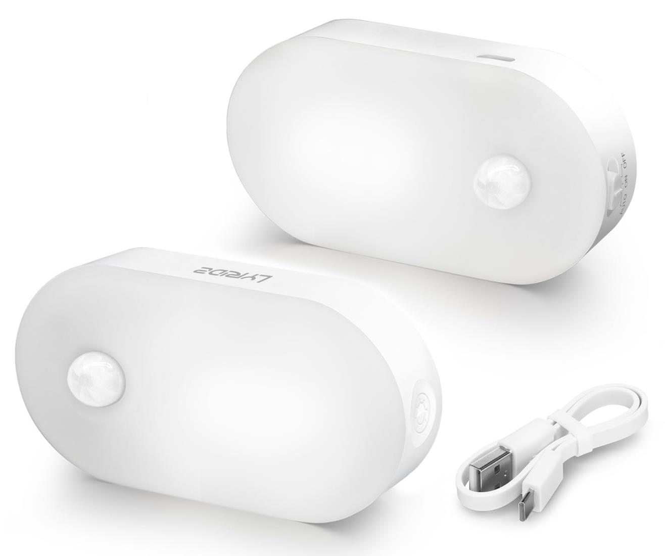 LYRIDZ 人感センサーライト usb充電式 足元灯 足元ライト 人感センサー 常夜灯 無段階明るさ調節 3つモード ナイトライト 昼光色 省エネ 廊下 寝室 玄関 階段 【2個セット·日本語取説】