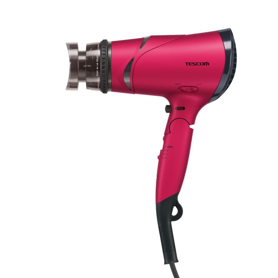 テスコム ヘアドライヤー マイナスイオン 折りたたみ 大風量 ラク抜きプラグ ピンク TD430B-P