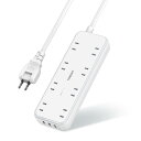 延長コード 2m 電源タップ usb付き テーブルタップ 8個AC口 3USBポート TESSAN タコ足配線 oaタップ 蛸足コンセント 雷ガード 一括スイッチ付き