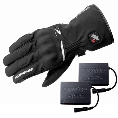 コミネ(KOMINE) バイク用 08-2175 EK-2175 プロテクトエレクトリックヒートグローブ セット Black M