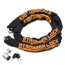 デイトナ(Daytona) バイク用 バイクロック 42mm幅チェーン φ12mmスチール合金製 LEDライト付き鍵 ストロンガーチェーンロック 2.0m 31236