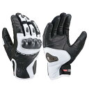 デイトナ(Daytona) バイク用 グローブ 秋冬 本革(ヤギ革) 防水 防風 カーボンプロテクター スマホ対応 AWスポーツショートグローブ HBG-058 ブラック/ホワイト Lサイズ 22179