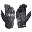 デイトナ(Daytona) バイク用 グローブ 秋冬 本革(ヤギ革) 防水 防風 カーボンプロテクター スマホ対応 AWスポーツショートグローブ HBG-058 ブラック XLサイズ 22177
