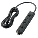 エレコム 電源タップ 3m 工事用 抜け止め 3P 4個口 マグネット付き ブラック T-WRM3430LGB/RS