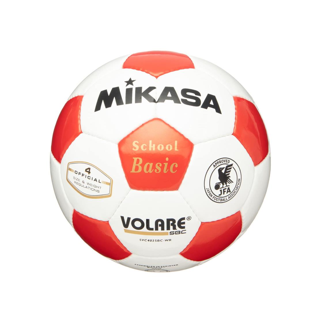 ミカサ(MIKASA) サッカーボール 4号 日本サッカー協会 検定球 (小学生用) ホワイト/レッド SVC402SBC-WR 推奨内圧0.8(kgf/㎠)