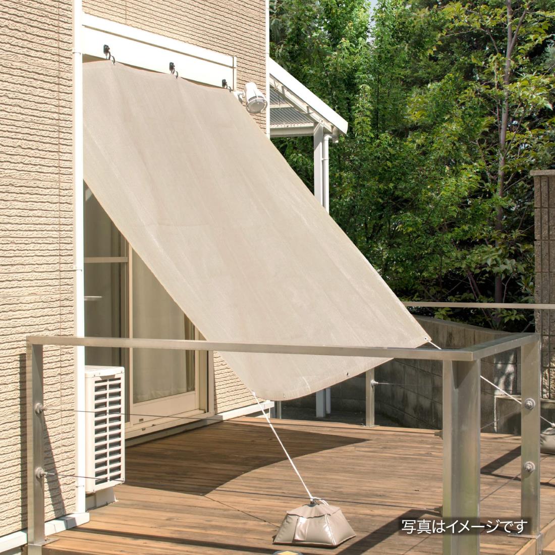 タカショー 日よけ 雨よけシェード グレー 2×2m ポリエチレン JWP 雨ガード シェード サンシェード オーニング JWP-W20GY