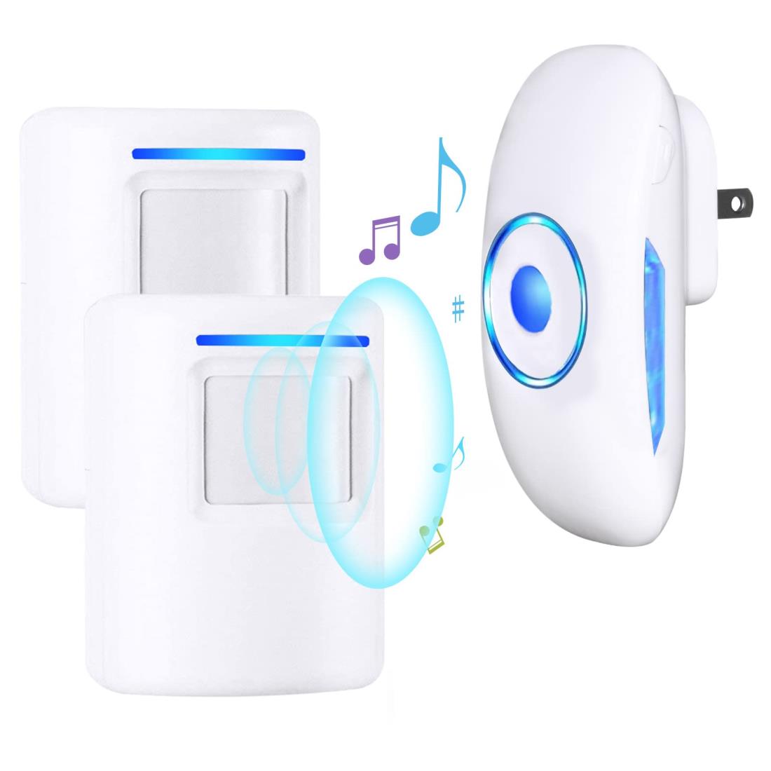 ワイヤレスチャイム 玄関チャイム 人感センサー 防犯センサー ワイヤレス 非接触 ドアベル/無線ドアベ..