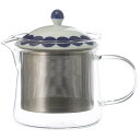 西海陶器 波佐見焼 一誠陶器 ガラス ティーポット 小 約425ml (スーパーステンレス茶こし付) コリエ 青 ブルー 日本製 20496