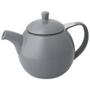 フォーライフ ティーポット 陶器 710ml 大容量 4杯用 茶こし付き 電子レンジ・食洗機対応 グレー カーヴティーポット 387Gry