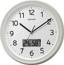 リズム(RHYTHM) 掛け時計 電波時計 アナログ デジタル 連続秒針 温度 湿度 カレンダー 白 Φ32.5x5cm 8FYA02SR03