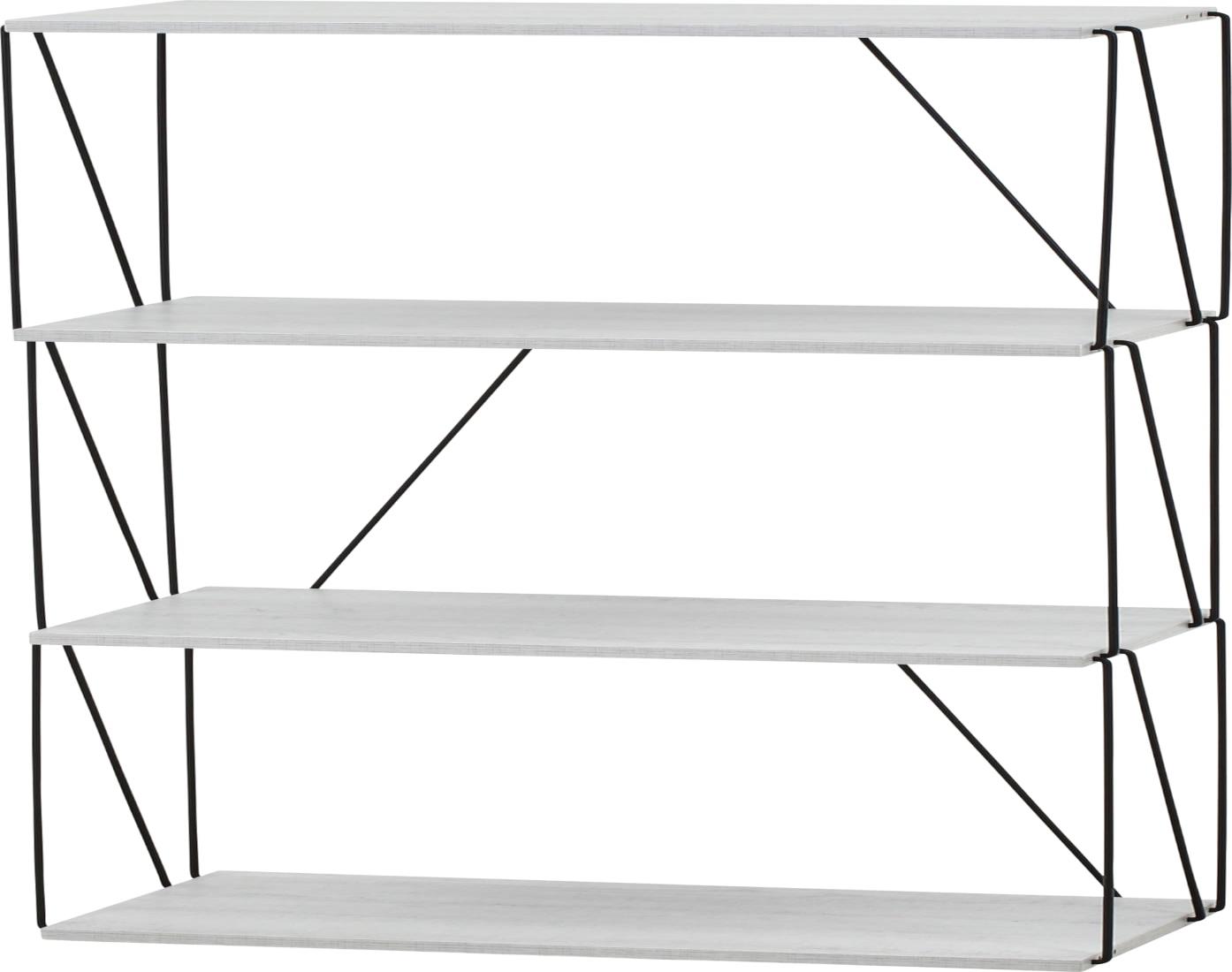 不二貿易 オープンラック ワイヤーラック 幅61×奥行31×高さ117cm ホワイトウォッシュ 4段 60幅 組立商品 EZBO 67327
