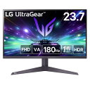 LG ゲーミングモニター LG UltraGear 24GS50FX-B 23.7インチ/PCゲーム、家庭用ゲーム/フルHD(1920×1080) /アンチグレア/180Hz/VA 1ms(MBR)/FreeSync™ テクノロジー/HDR10/HDMI×2、DisplayPort/チルト調整対応
