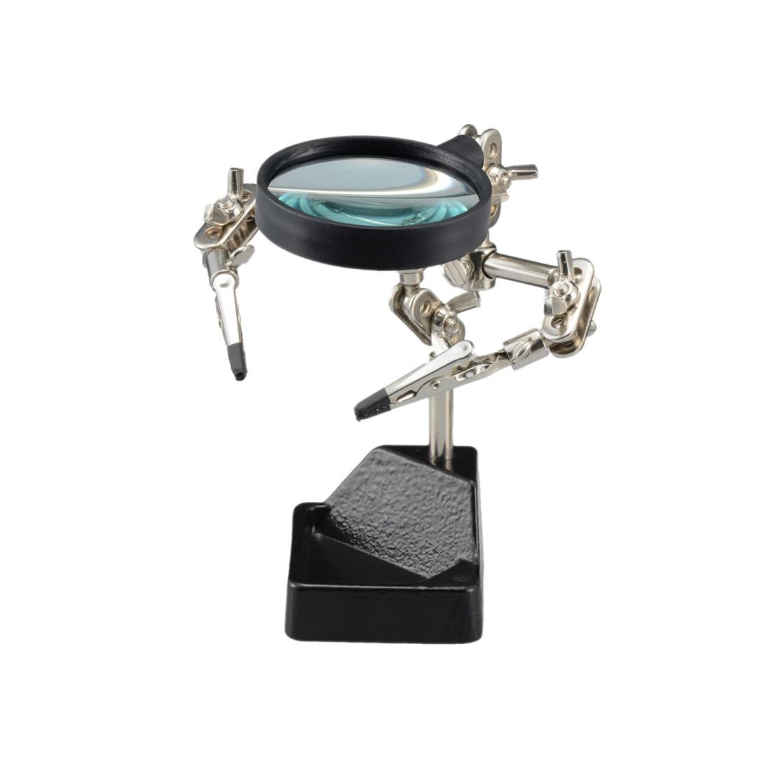 太洋電機産業(goot) 作業ヘルパー 拡大率2倍のΦ60mmガラス製レンズ・カバー付きクリップ クリップ幅目安:5-145mm クリップ・サポ ST-94 銀 黒