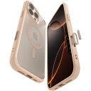 【カメラコントロールカバー付き】Spigen iPhone 16 Pro Max ケース MagSafe対応 半透明 ボタン保護 埃防止 ストラップホール 米軍MIL規格 ウルトラ・ハイブリッドT・マグフィットACS09069 (フロスト・ローズ・チタニウム)