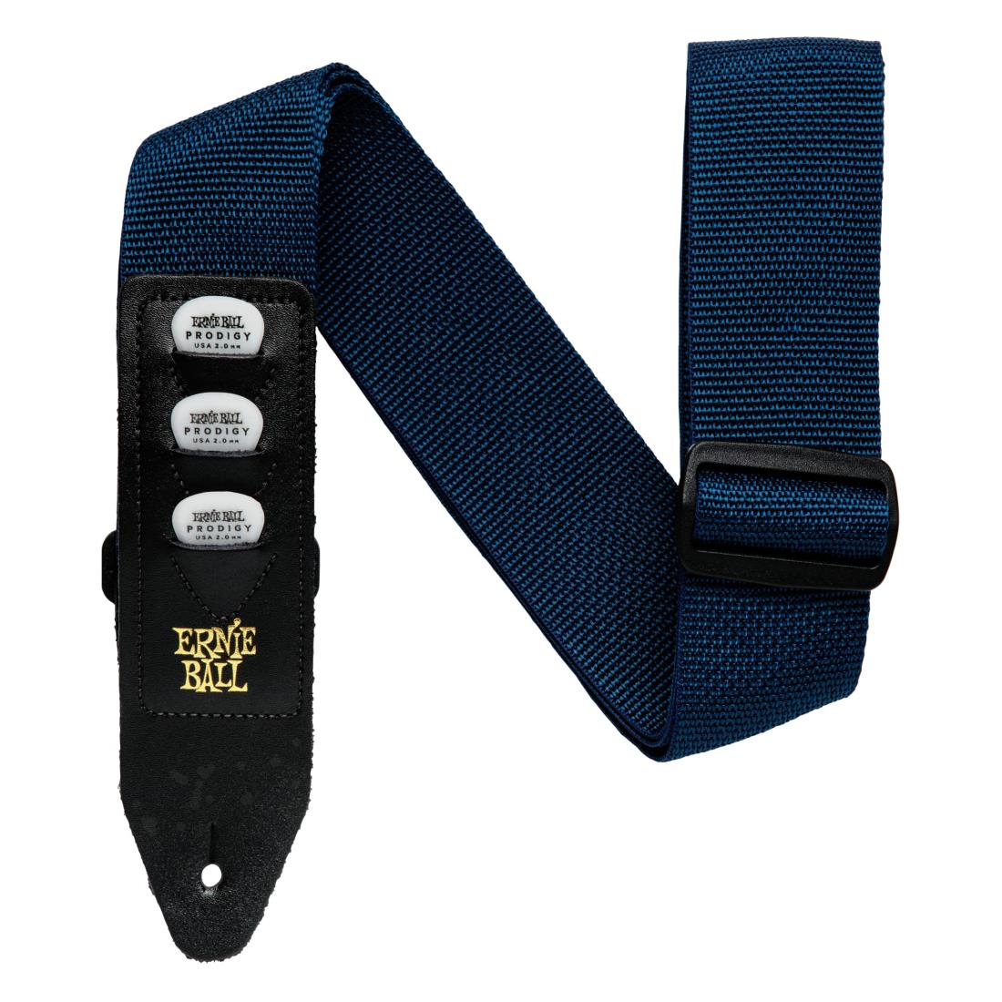 【正規品】 ERNIE BALL 4236 ギターストラップ ネイビー PICKHOLDER STRAP NAVY ピックホルダー付ストラップ