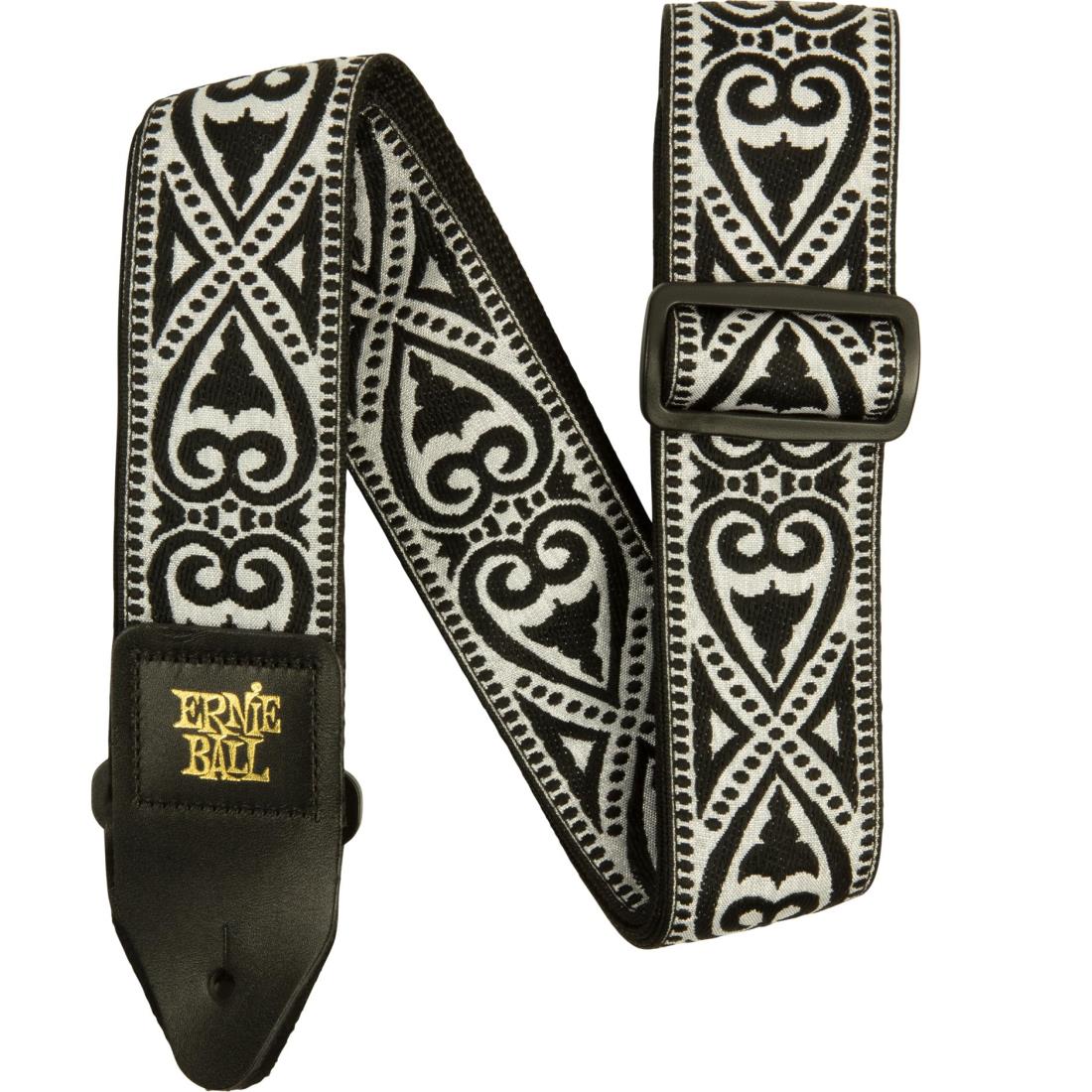 [ERNIE BALL] 【正規品】 5345 ギターストラップ JACQUARD STRAP BLACK HEART ジャカード・ストラップ ブラック・ハート