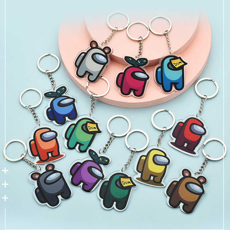 【50円クーポン配布中 送料無料】 12色 Among Us キーホルダー 宇宙人狼 アクリル カラフル ギフトキ ーホルダー 装飾 アクセサリー キーリング 住まい 装飾 クリスマスプレゼント