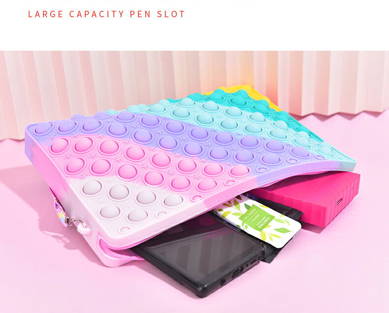 【SS限定★10%OFF 送料無料】 レディース サッチェルバッグ ショルダーバッグ プッシュポップ ストレス解消グッズ プッシュ ポップ バブル 知育 スクイーズ 玩具 カラフル バブル感覚 プッシュポップポップ ストレス bonuru-10000839 ボヌールStore サンプル画像2