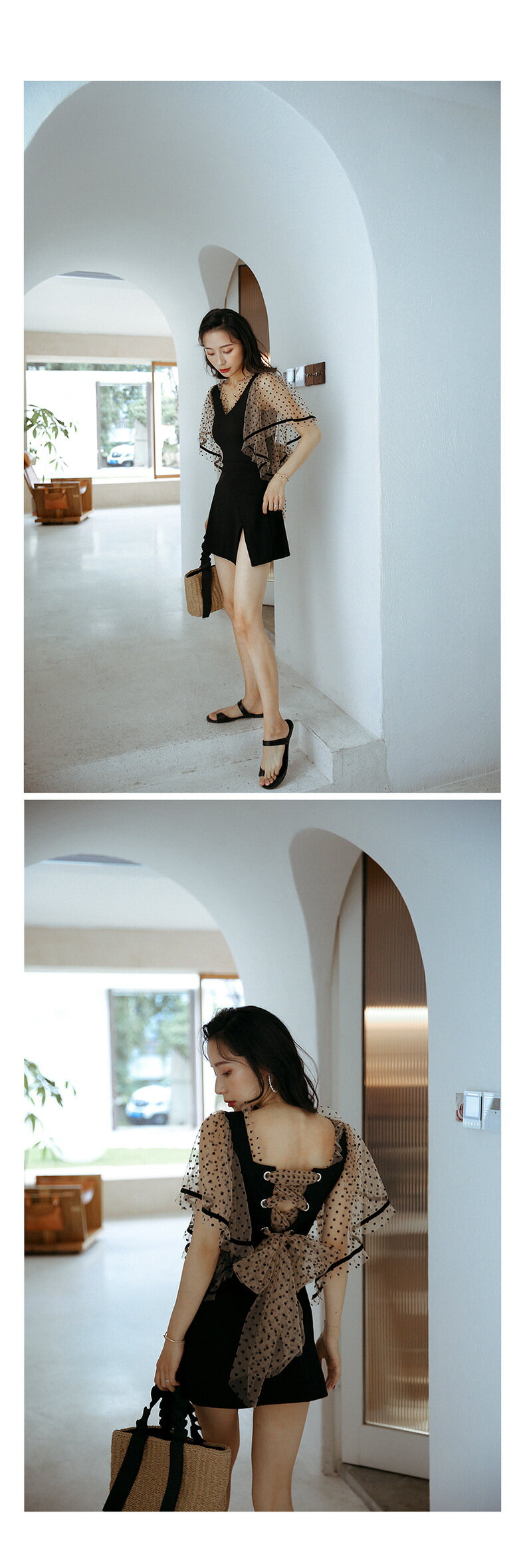 水着 レディース プール 温泉 海水浴 夏 サマー フリル チェリー カジュアル 長袖 三角 ワンピース かわいい キュート