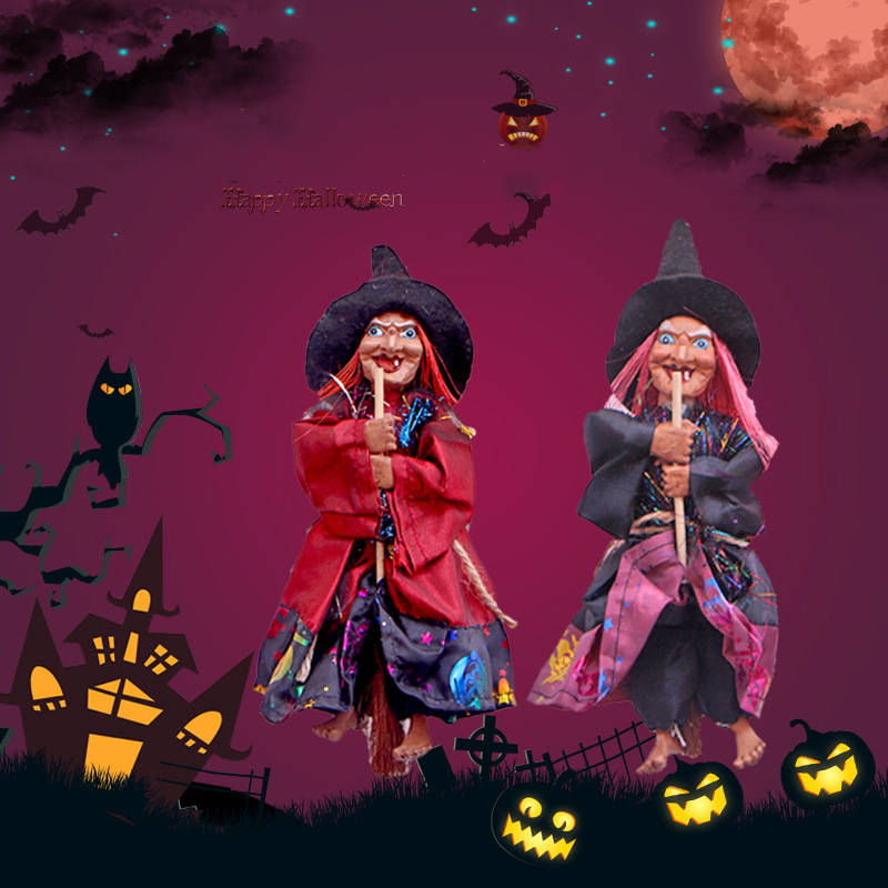 【50円クーポン配布中 送料無料】 魔女飾り箒鬼 ハロウィン 飾り ぬいぐるみ 玄関 置物 雑貨 可愛い 装..