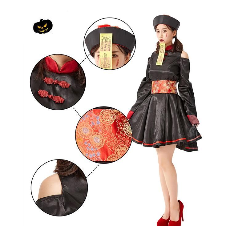 【50円クーポン配布中 送料無料】 キョンシー ハロウィン コスプレ 仮装 チャイナ ゾンビ コスチューム チャイナ服 レディース キョンシーガールズ ハロウィン衣装 ハロウィンコスプレ 女性 bonuru-10003499 ボヌールStore サンプル画像3