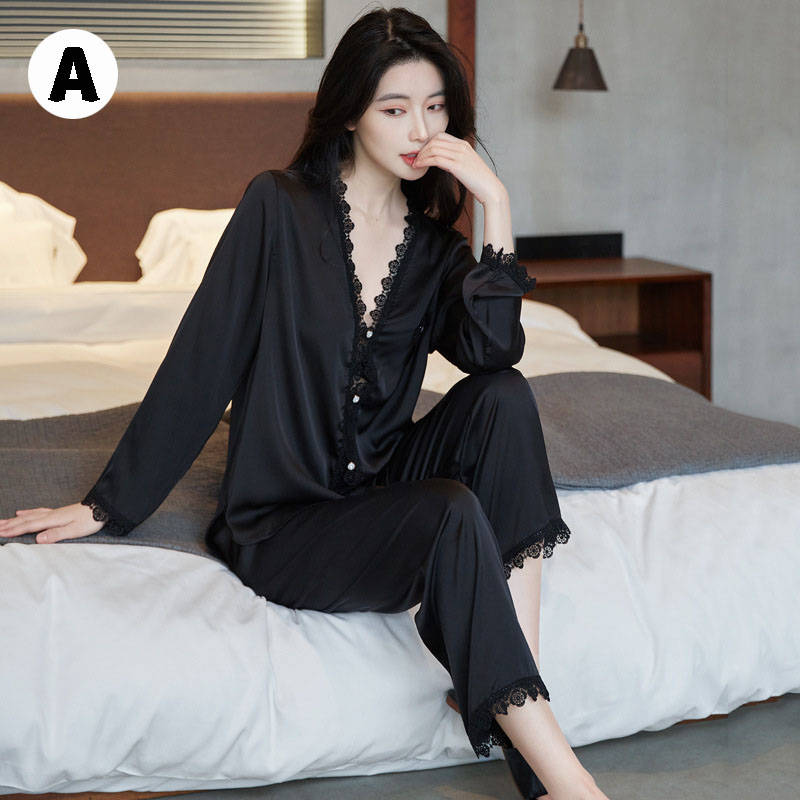 【200円クーポン配布中 送料無料】 レディース 長袖 上下セット カップル用氷のシルクパジャマ カップル用パジャマ ペア パジャマ カップル ペアルック 春夏 上下セット 前開き ナイト 可愛い 部屋着 レディース メンズ パジャマ 春?夏?秋?冬 結婚祝い 父の日 母の日