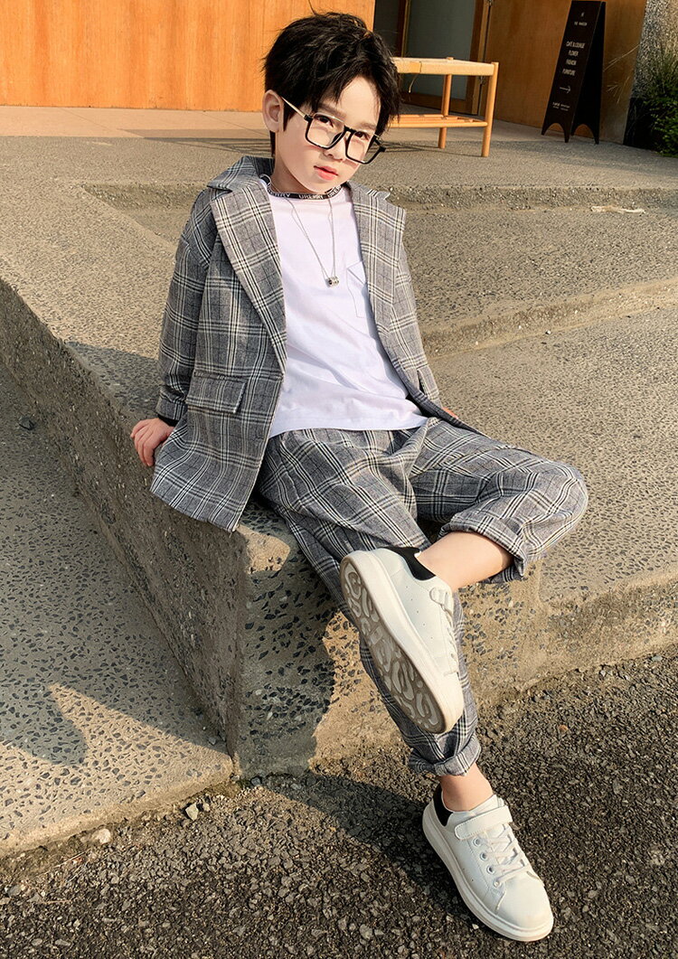 子供 フォーマルスーツ 男の子 キッズ フォーマル スーツ 入学式 卒業式 ジュニア 発表会 ジャケット ズボン ゆったり カジュアル おしゃれ 子供スーツ グレー グリーン 上下セット セットアップ 七五三 お宮参り 子供服 写真撮影 誕生日 1