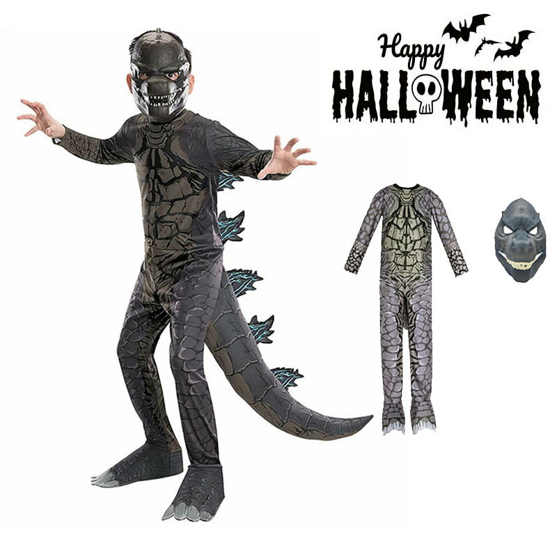ハロウィン 衣装 子供 恐竜 着ぐるみ コスプレ 変装 女の子 男の子 ゴジラ風 コスチューム 可愛い アニ..