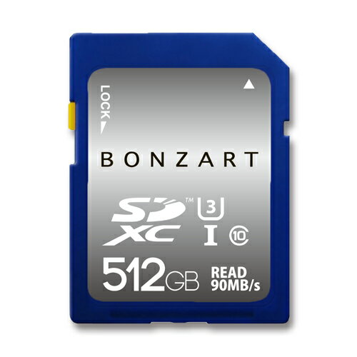 SDカード 512GB CLASS10 UHS-3BONZART SDXC 512ギガ クラス10 UHS-3 READ 90MB/s永久保証付き