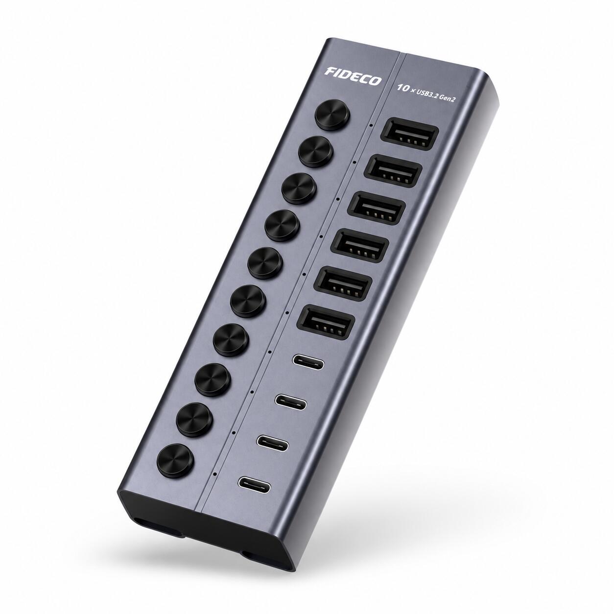 10ポート USBハブ 拡張ドック 個別スイッチ付き USB-C USB-A ドッキングステーション マルチハブ USBポート増設 パソコン PC ノートパソコン オフィス テレワーク