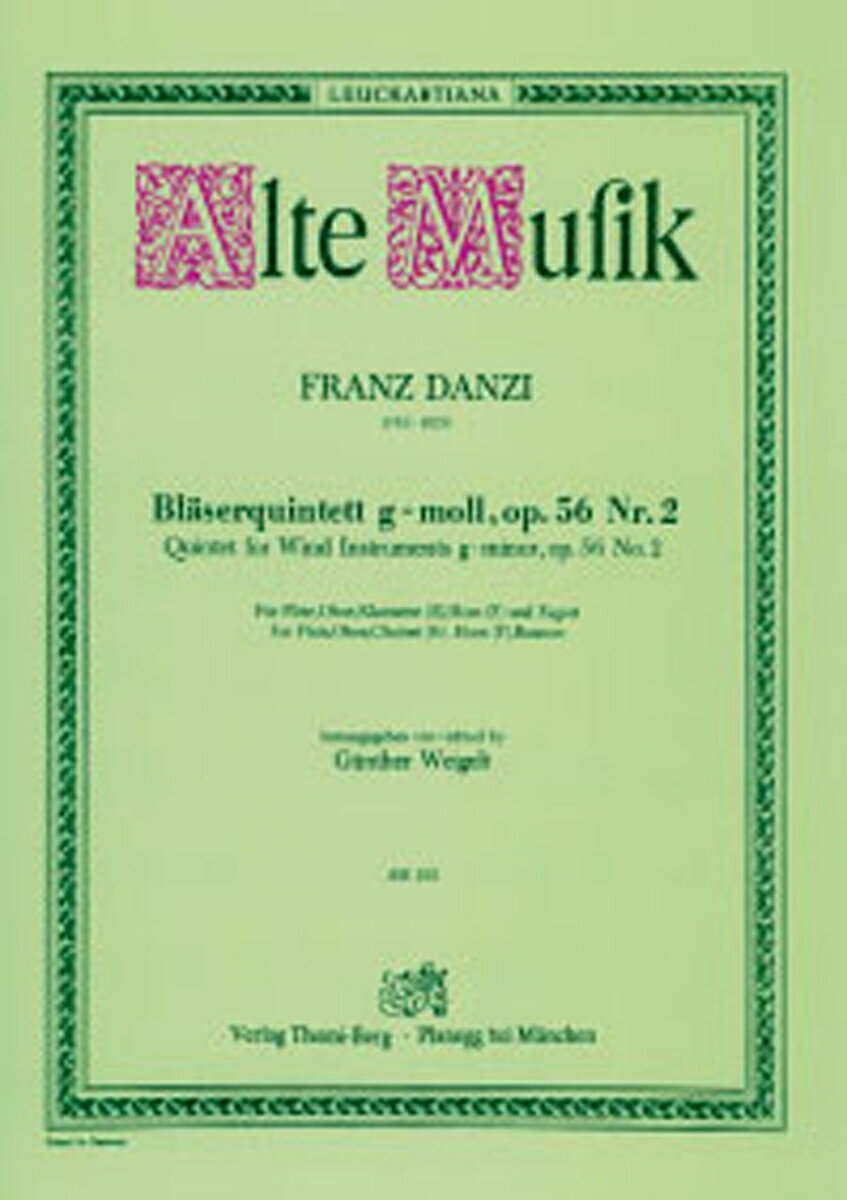 ダンツィ, Franz: 木管五重奏曲 ト短調 Op.56/2 