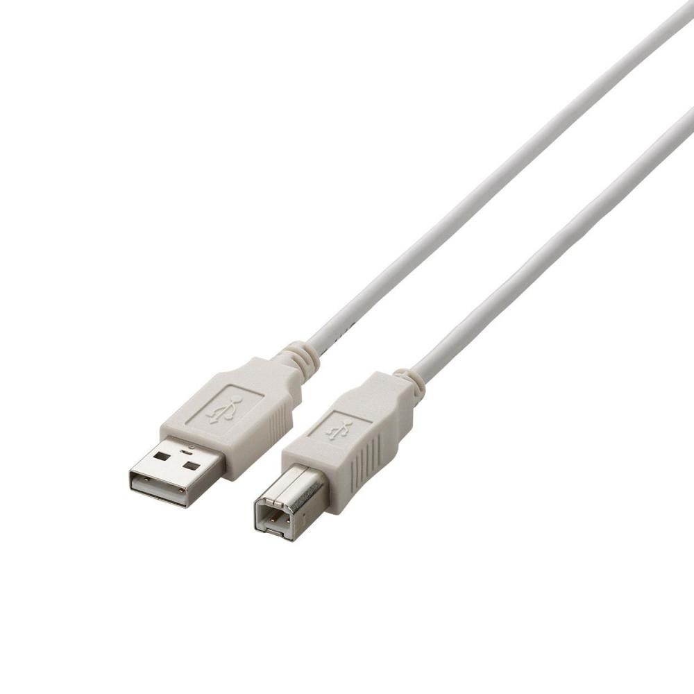 USB[A]のインターフェイスを持つパソコンやUSBハブに、USB[B]のインターフェイスを持つプリンタや外付けハードディスクドライブなどの周辺機器を接続できる、USB2.0ケーブルです。