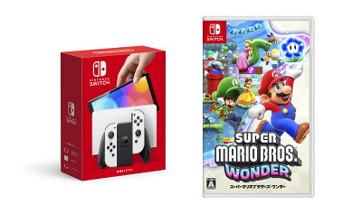 【セット商品】Nintendo Switch（有機ELモデル） Joy-Con(L)/(R) ホワイト＋スーパーマリオブラザーズ ワンダー