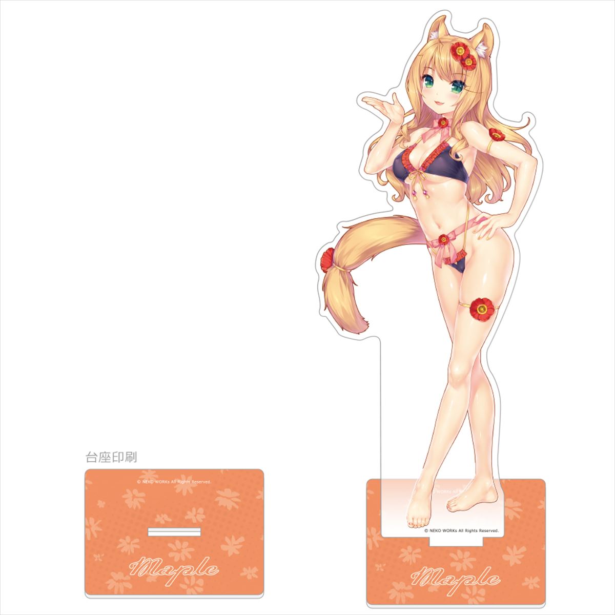 ネコぱら 特大アクリルスタンド（メイプル／水着）