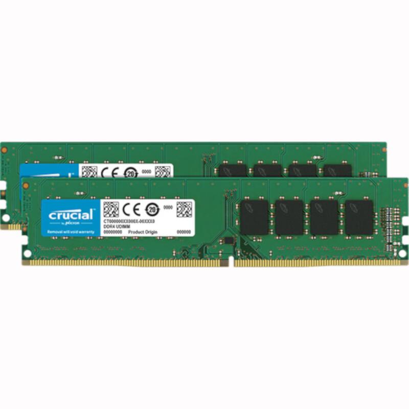 crucial 32GB Kit (16GBx2) DDR4 2666 MT/s (PC4-21300) CL19 DR x8 Unbuffered DIMM 288pin CT2K16G4DFD8266