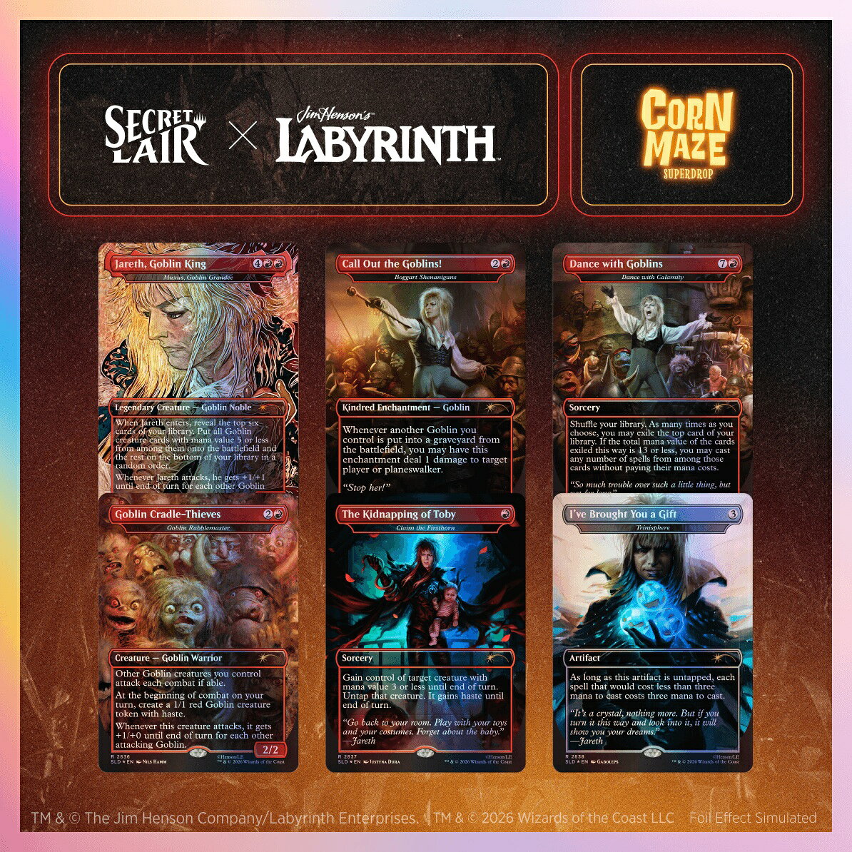 マジック：ザ・ギャザリング Secret Lair Corn Maze Superdrop Secret Lair x Jim Henson’s Labyrinth: Fear Me, Love Me Traditional Foil Edition【クレジットカード決済限定】