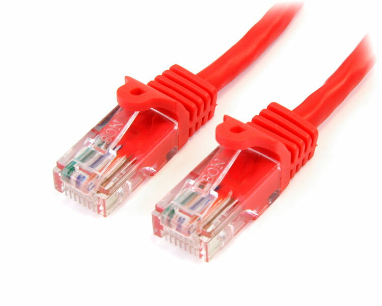 カテゴリ5e LANケーブル（Cat5e） RJ45コネクタ（ツメ折れ防止カバー付き） 3m レッド