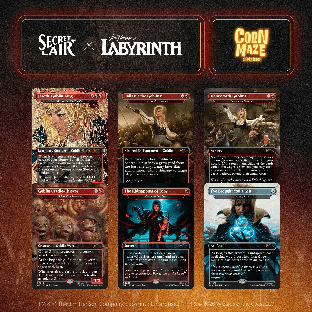 マジック：ザ・ギャザリング Secret Lair Corn Maze Superdrop Secret Lair x Jim Henson’s Labyrinth: Fear Me, Love Me【クレジットカード決済限定】
