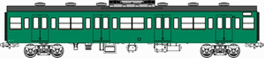 トラムウェイ 1/80 国鉄103系非ユニット窓 冷房車 青緑1号(サハ103) 【TW-103BGC】 (鉄道模型 HOゲージ)