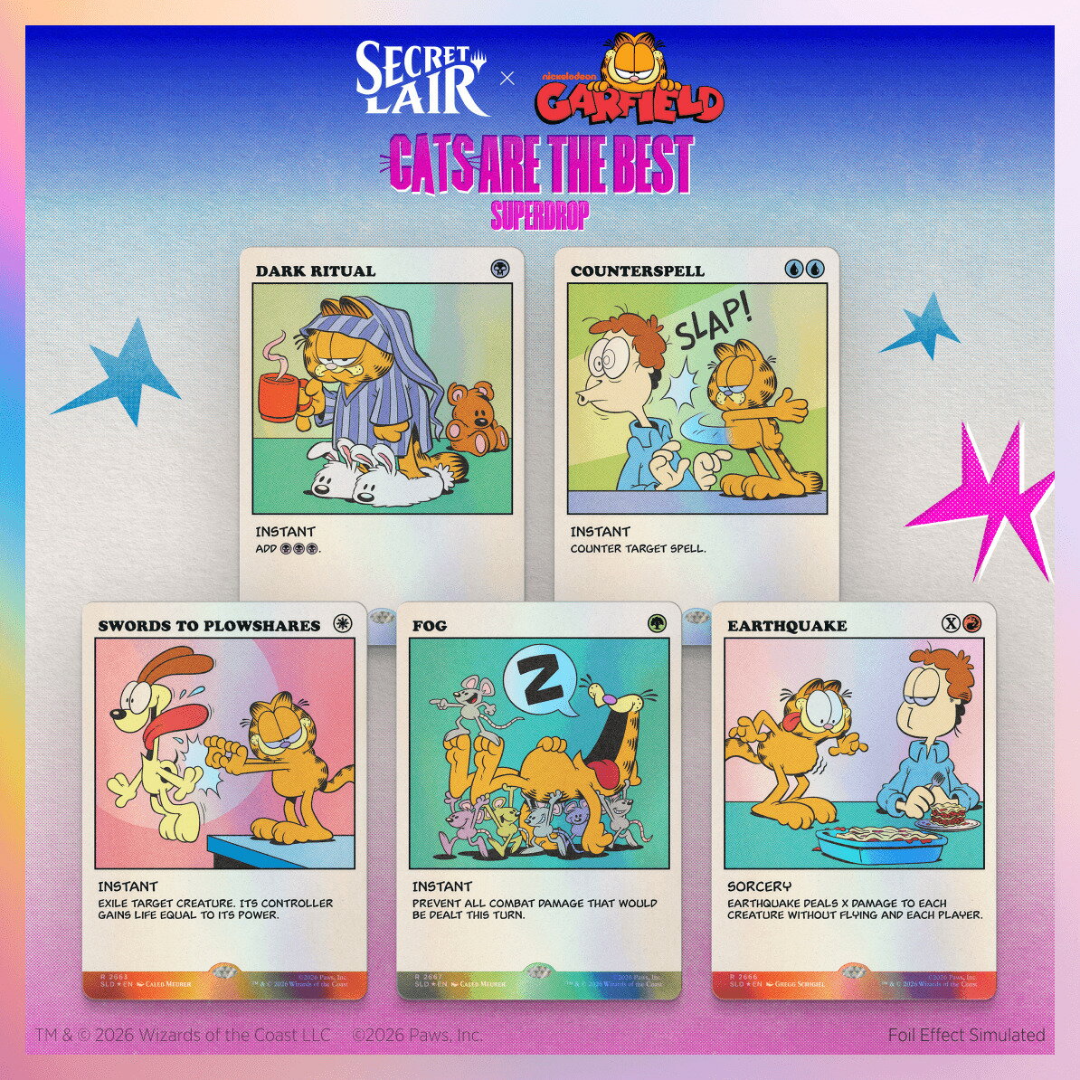 マジック：ザ・ギャザリング Secret Lair Cats are the Best Superdrop Secret Lair x Garfield: As Intended Foil Edition【クレジットカード決済限定】