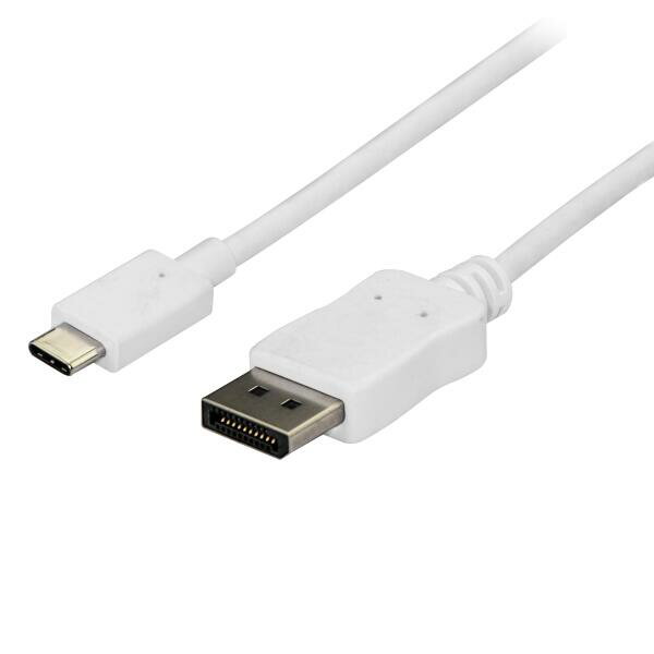 USB Type-C - DisplayPort 変換ディスプレイアダプタケーブル 1.8m 4K／60Hz ホワイト