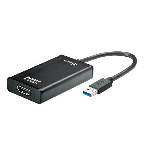 USB 3.0 HDMIディスプレイアダプターPC のハイビジョン映像をテレビで楽しむ！USB 3.0ポートを通じてHDMIディスプレイを追加できます。本アダプターを用いれば、ドライバーを読込み、アダプターをUSBポートへ挿入し、HDMIモニターケーブルをアダプターへ接続するだけでHDMIディスプレイを増設できます。外部ディスプレイに一次ディスプレイの画面を拡張して表示する【拡張モード】、2つのディスプレイに同じ画像を表示する【ミラーモード】、外部ディスプレイを一次ディスプレイとして使用する【プライマリーモード】、画面の回転表示が可能な【ローテーションモード】を搭載しています。