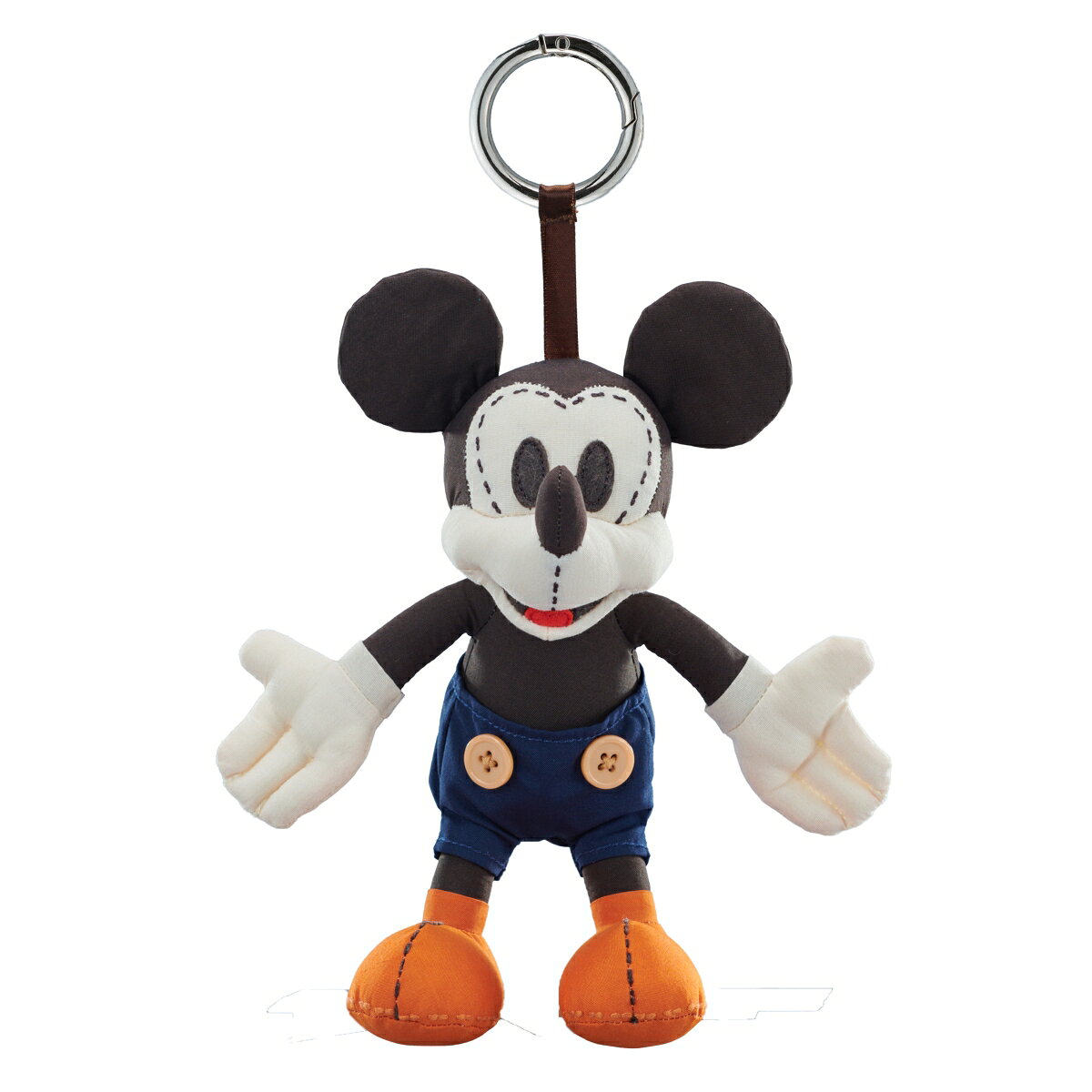 ディズニーミッキーアンドフレンズのぶらさげられるぬいぐるみマスコット！レトロな色味と顔やボディに施されたステッチ模様がほっこりとした癒しを与える「ワークショップメイドシリーズ」です。【対象年齢】：6歳以上【商品サイズ (cm)】(幅×高さ×奥行）：18.5×21×18